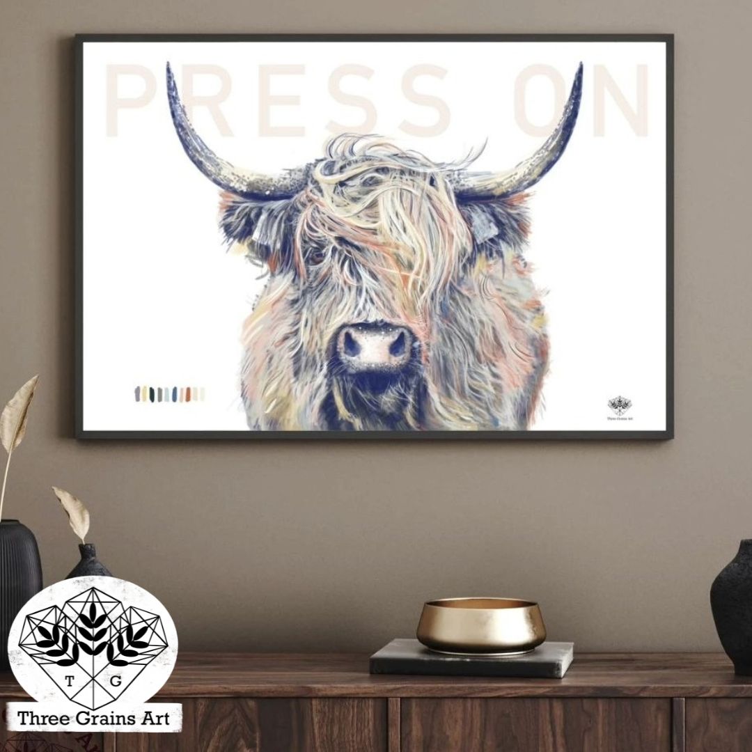 Highland Cow Large Canvas Print